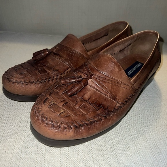 Giorgio Brutini Bartell Loafers Men\'s 10W Brown Woven Leather Tassel Slip On main image 11